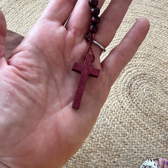 Wooden vintage Rosary Beads with Cross - Picture 3 of 3